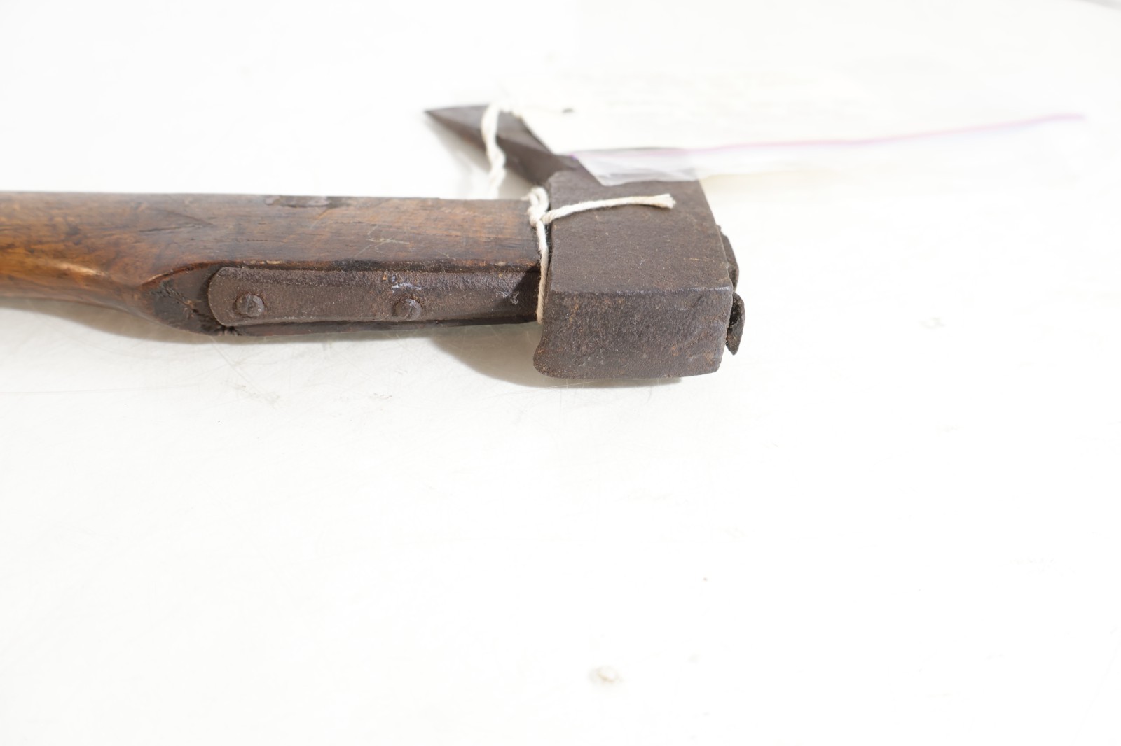 ANTIQUE STYLE BENCH AXE VERY UNUSAL POSSIBLY 18 TH CENTURY GOOD CONDITION tag 2