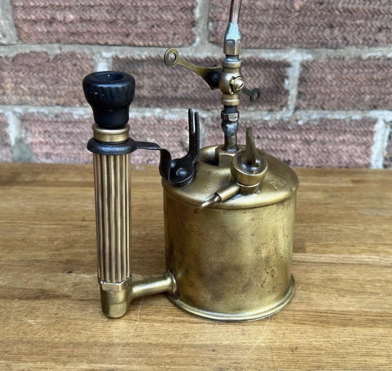 Vintage Sievert Vapouria 12 Adapted Brass Blow Torch Lamp Stockholm Sweden