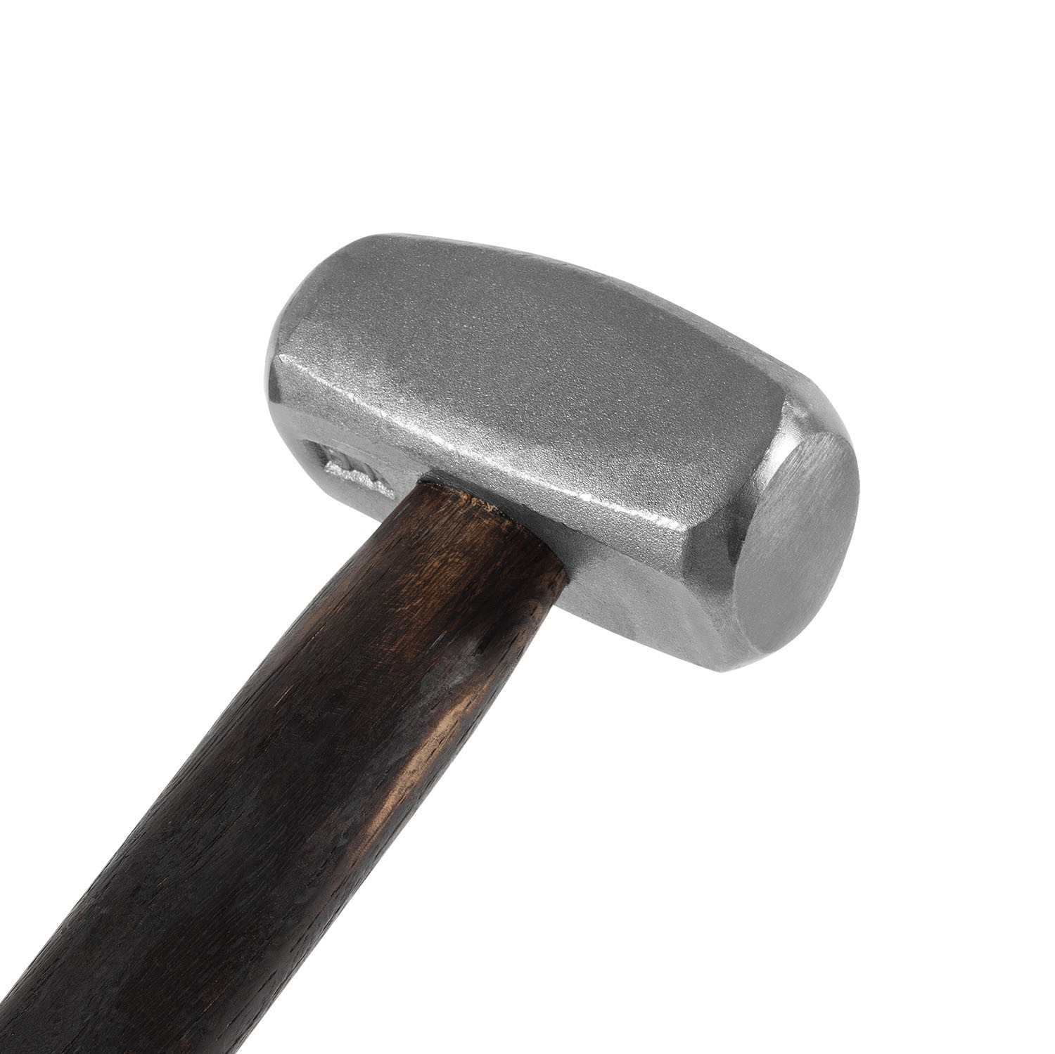 3lb Blacksmith Handmade Forge Hammer Flat Round Face w/ Wooden Handle Steel Head