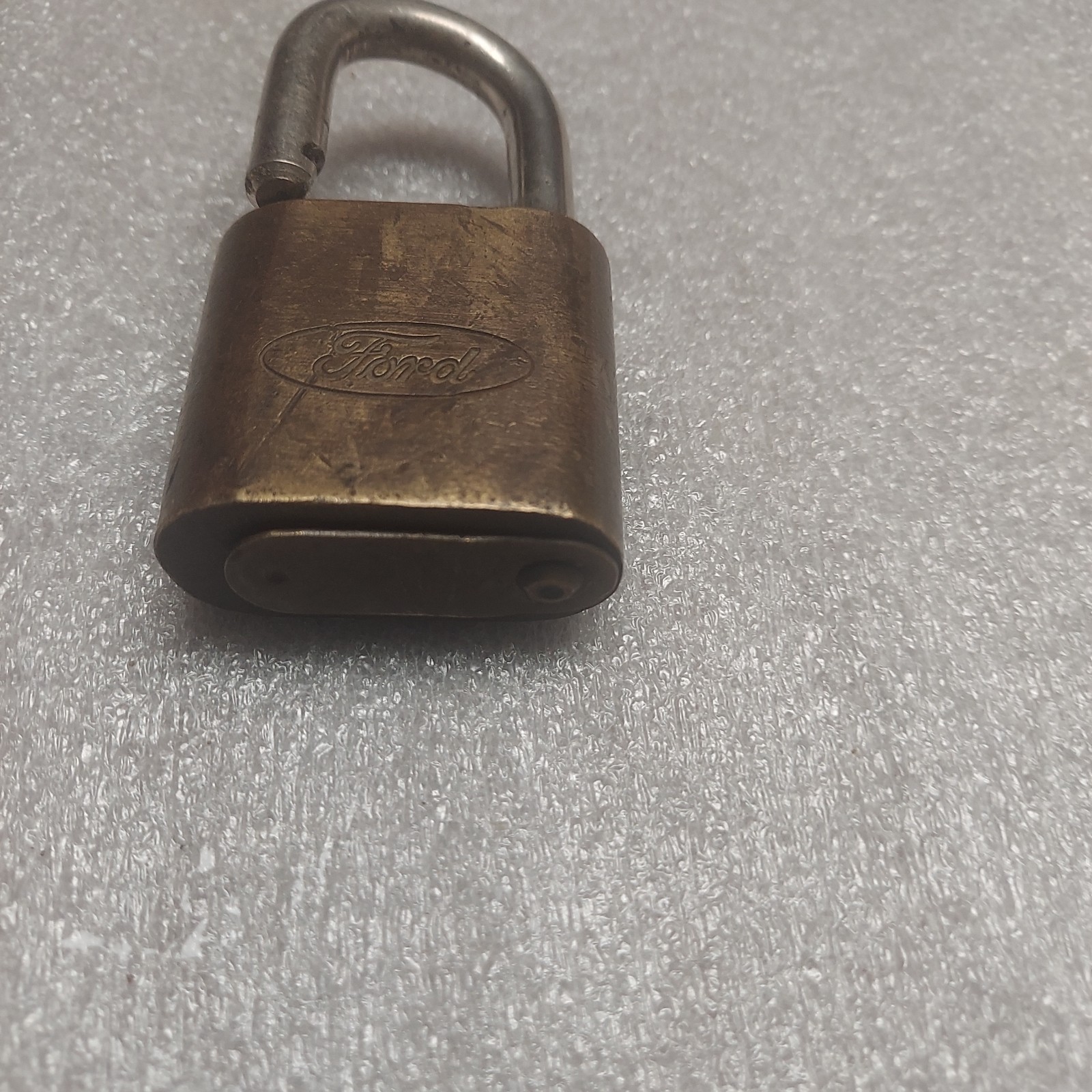 Vintage Oval Script FORD BRASS PADLOCK W/ BOTH ORIGINAL FORD KEYS