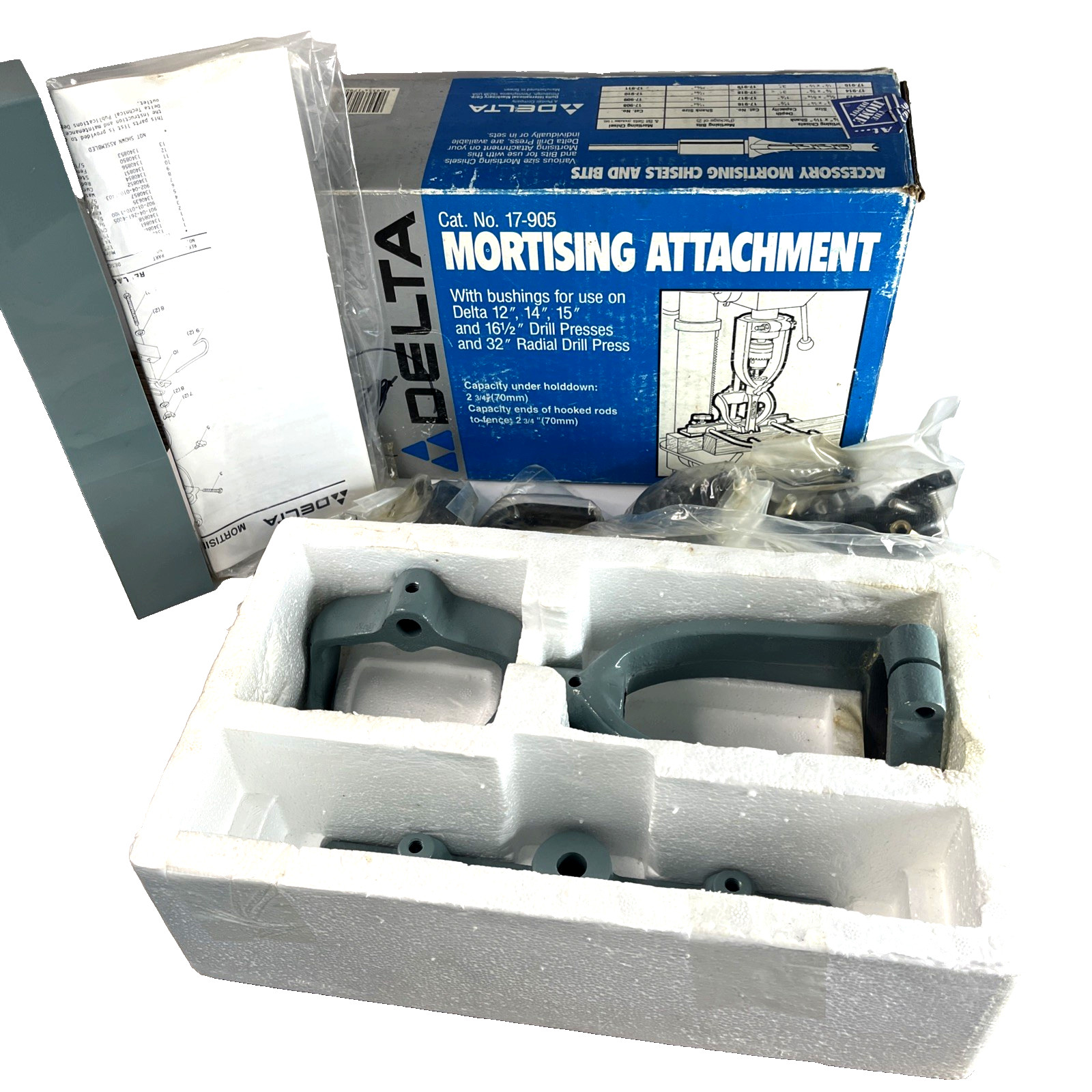 Delta Mortising Attachment No. 17-905 NEW in Box For Drill Press Mortise Jig NOS