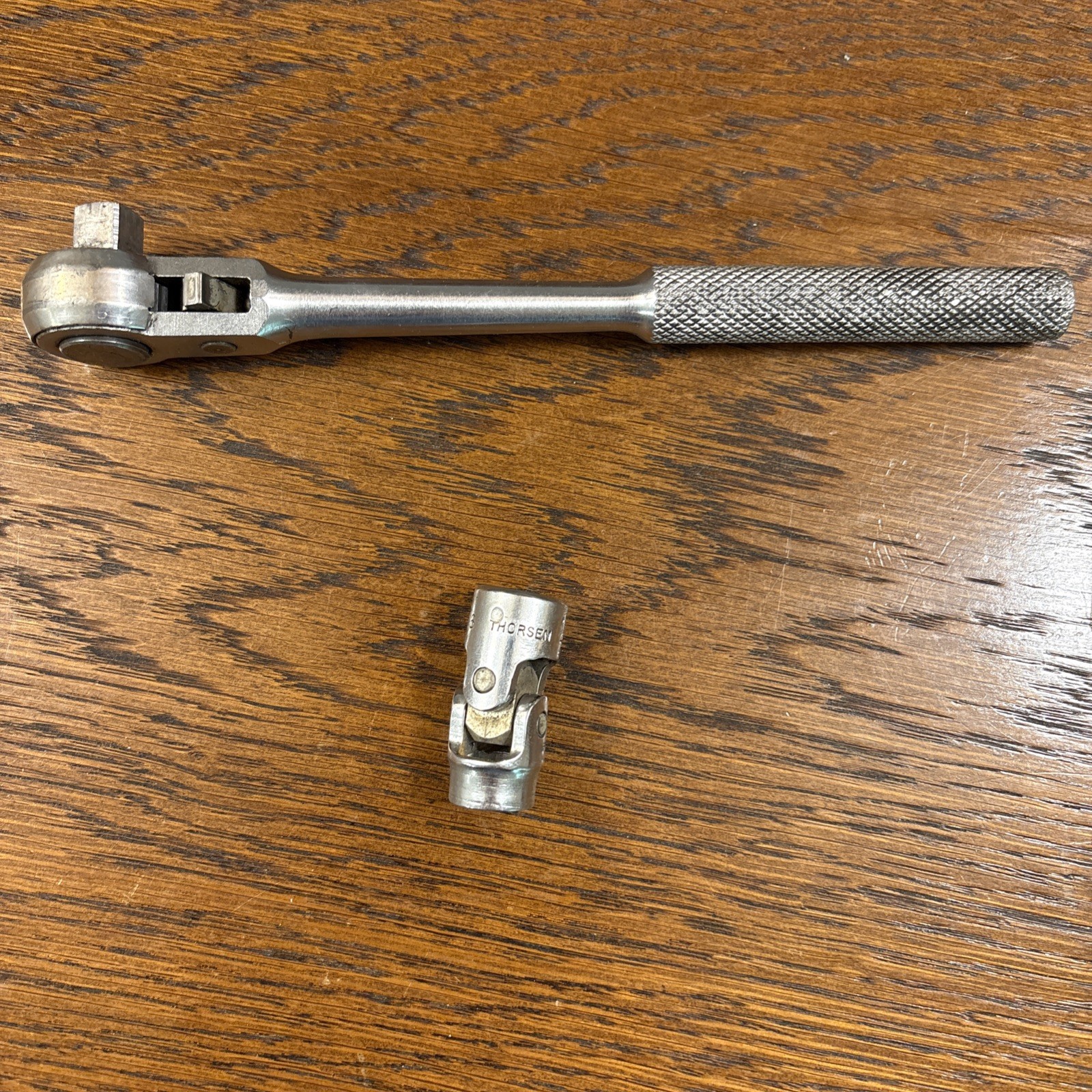 Thorsen 77J 3/8″ Drive Open Gear Ratchet & 414J 7/16” Universal Swivel Socket