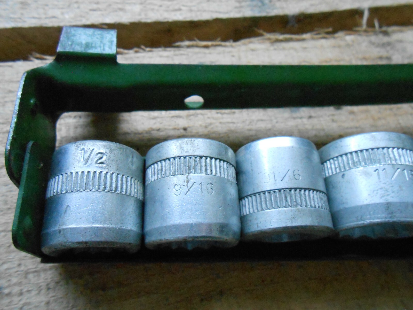 Vintage Partial INDESTRO 1351 Socket Set L Arm Case * 2 X 9/16″ & Japan Hex Bar