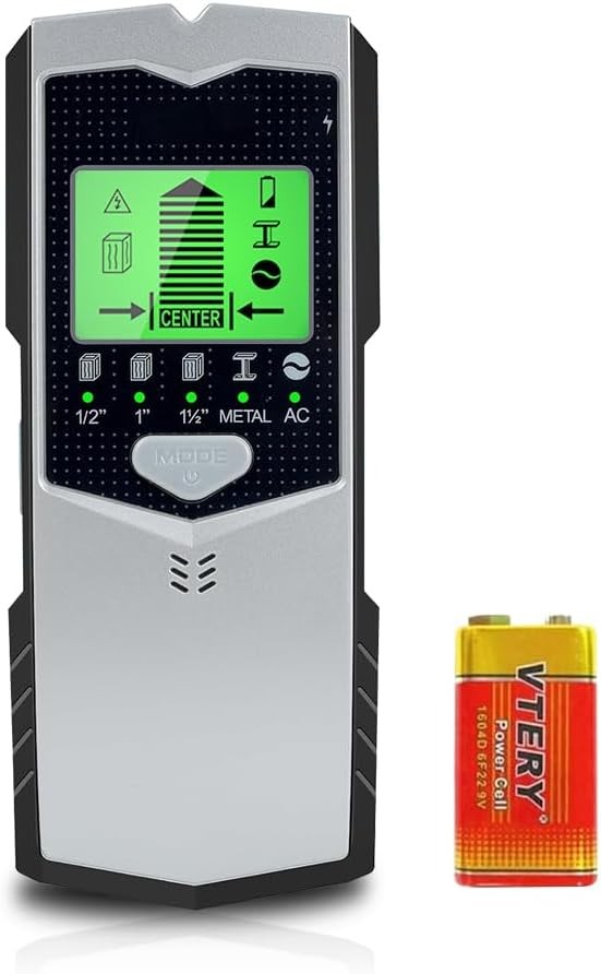 YuremBak 5-in-1 Stud Finder Wall Scanner Wood Metal AC Wire Detector LCD Display