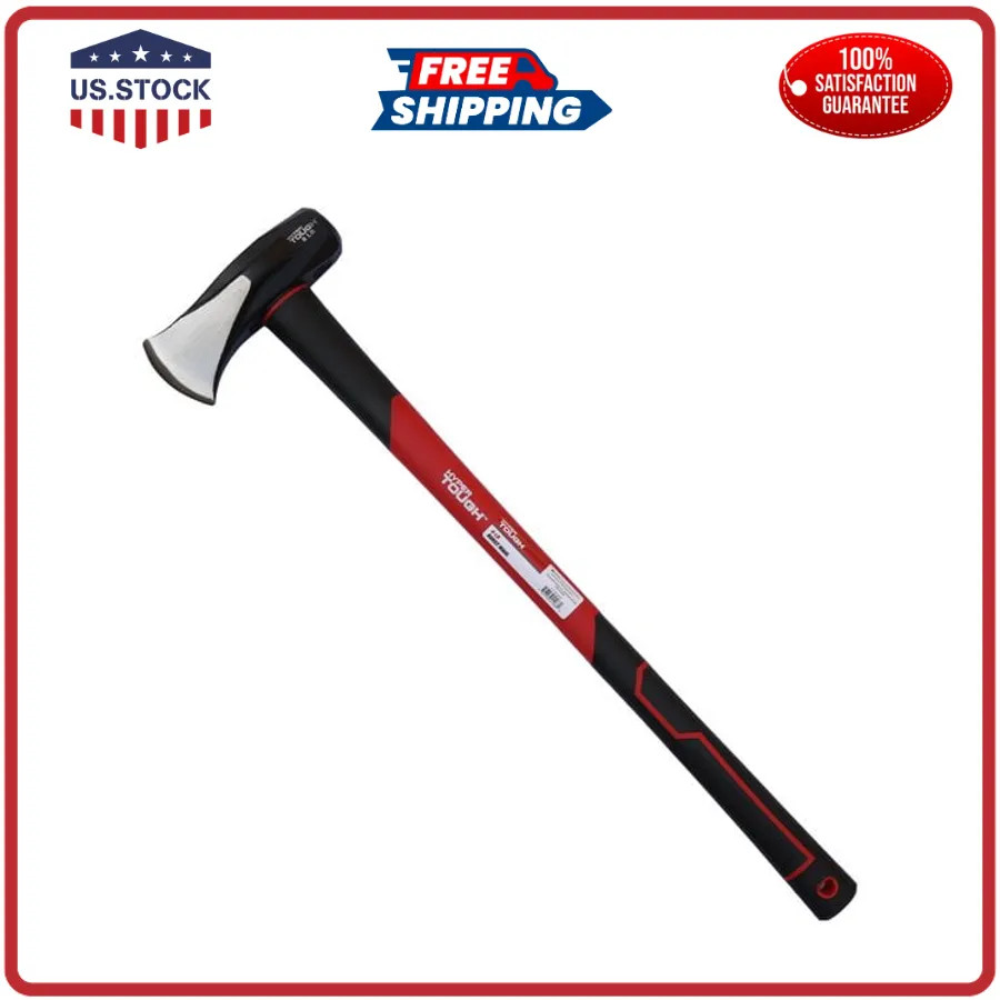 Hyper Tough 8 lb Splitting Maul Axe with Fiberglass Handle and Steel Head