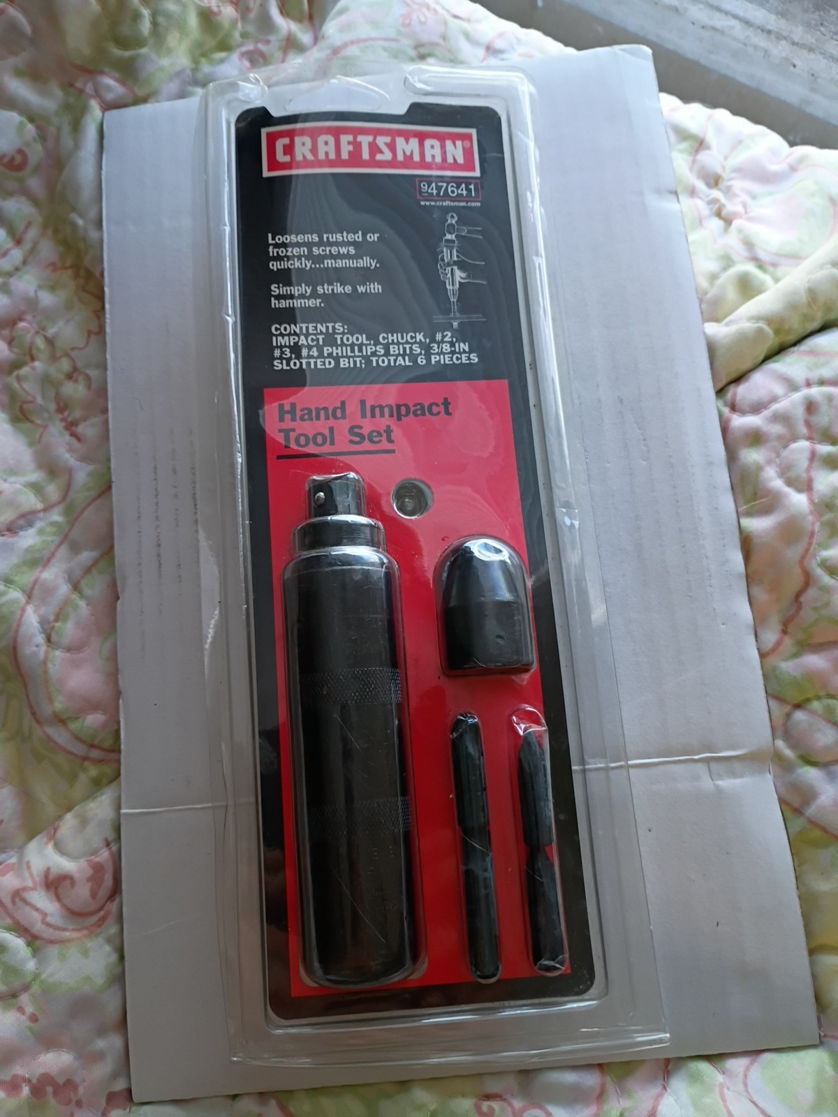 Craftsman 947641 Hand Impact Tool Set w/Chuck & Bits 9-47641 Sears Made USA 1/2”