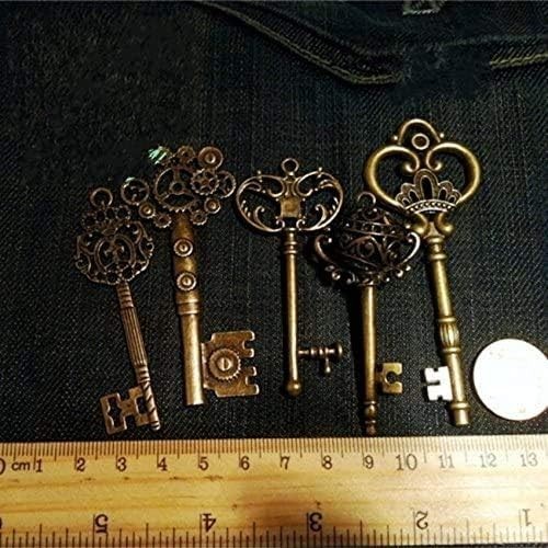 Craft with Elegance: Vintage Keys Charm Set of 12 Unique Antique Bronze Designs