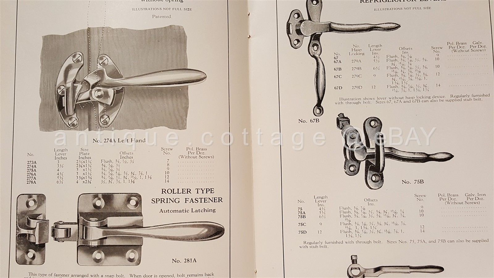 1920s antique DENT REFRIGERATOR HARDWARE CATALOG fullerton pa illustrated VGC