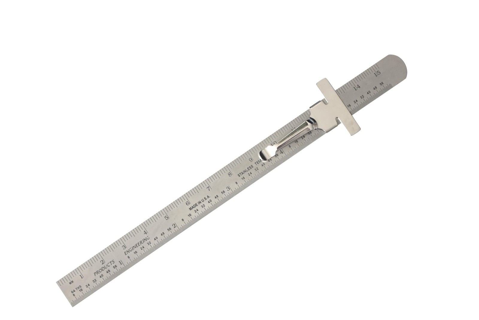 PEC Tools 6″ Machinist Pocket Ruler – Stainless Steel Rule with Pocket Clip a…