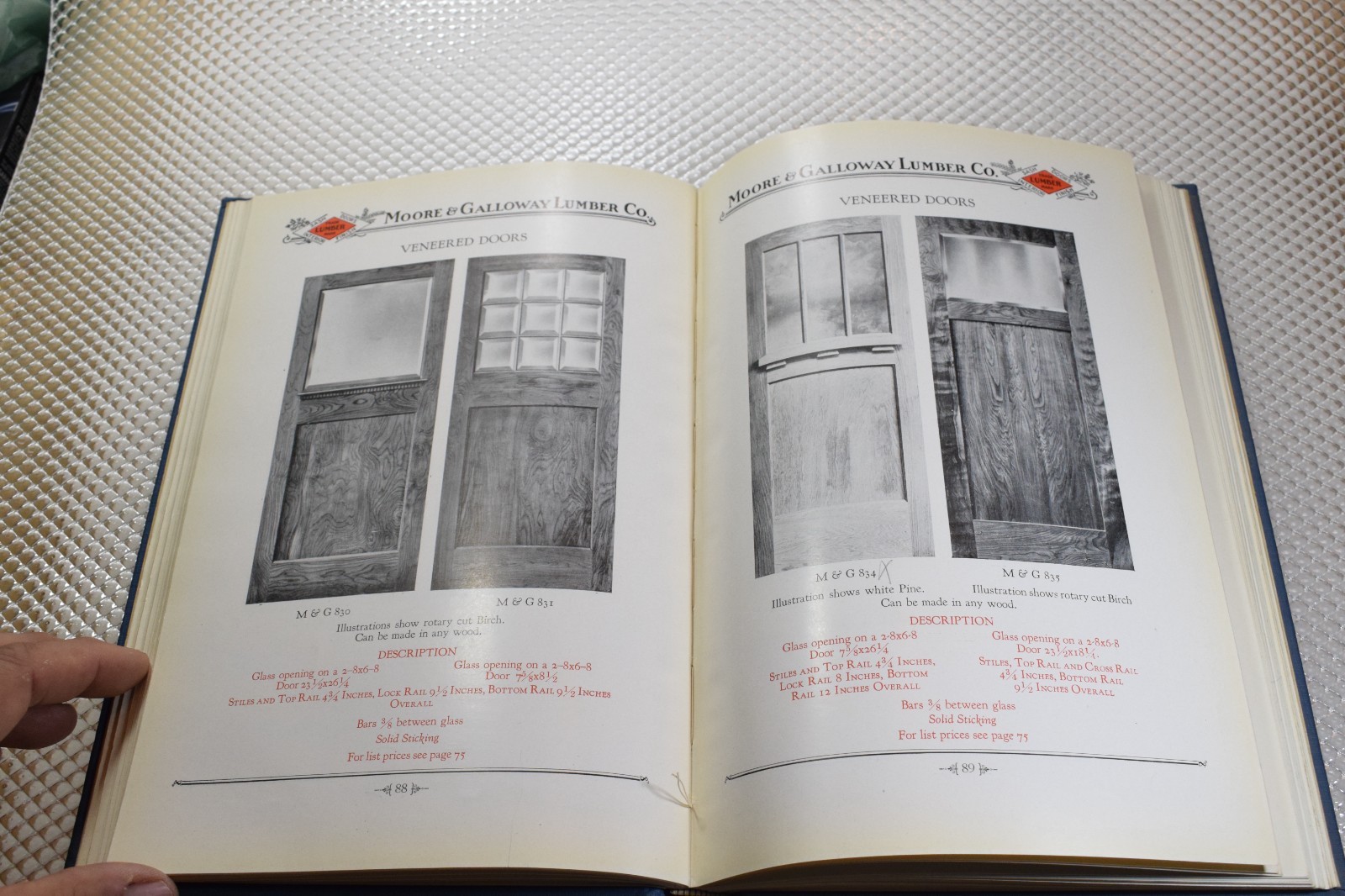 MOORE & GALLOWAY LUMBER FOND DU LAC WISCONSIN 1920s HARDCOVER SALES CATALOG BOOK