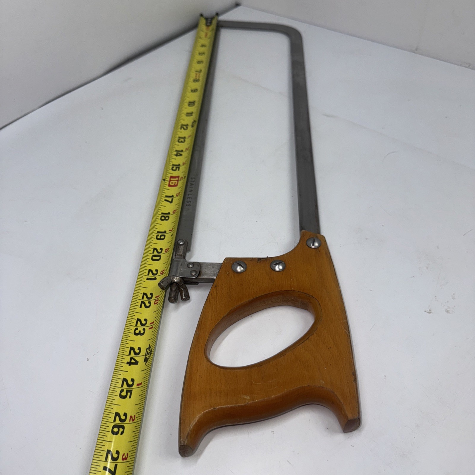 Vintage 20″ Craftsman Stainless Steel Butcher Hand Saw Bone/Hack W/ Wood Handle