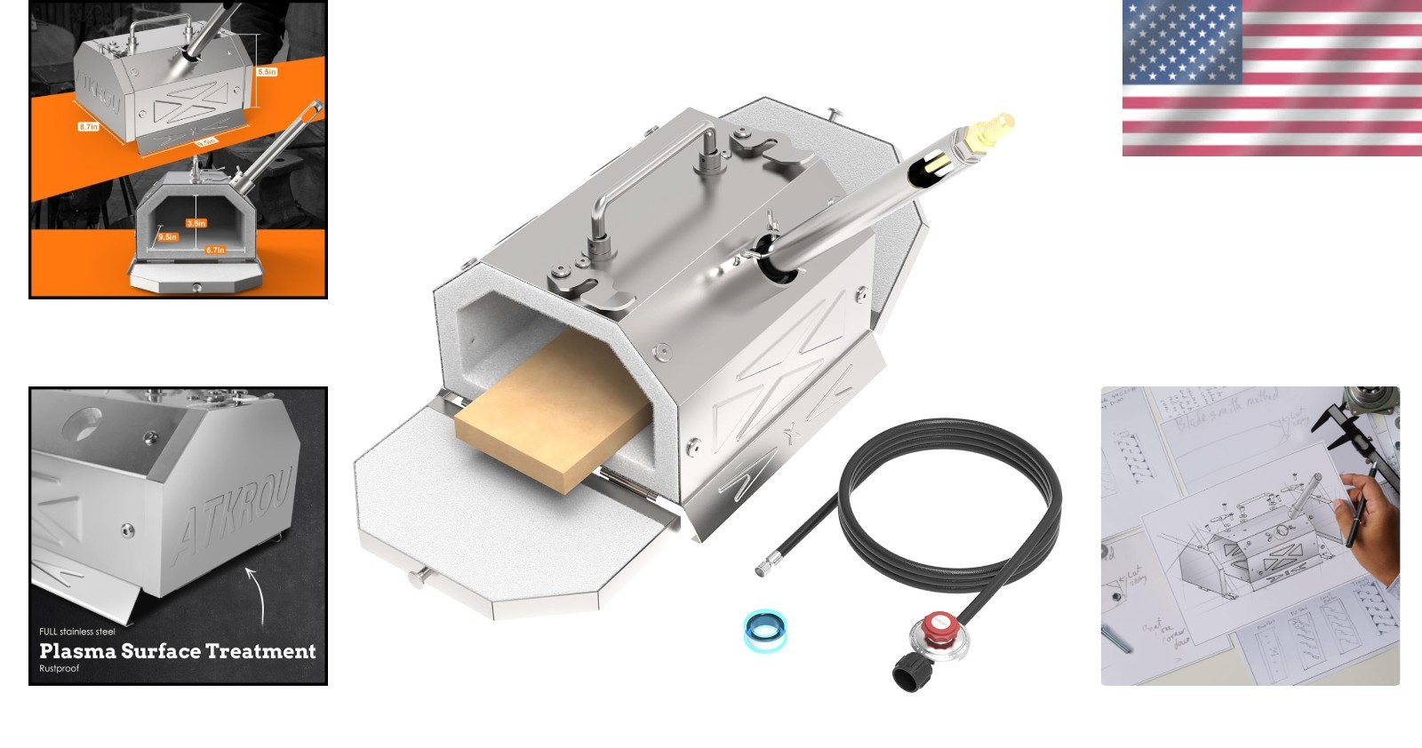 2600℉ Mini Portable Propane Forge – Efficient Knife Making Stainless Steel Tool