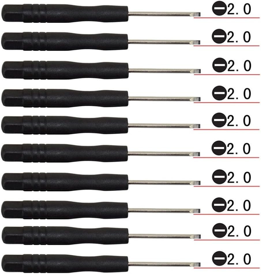 10Pcs Mini Slotted 2.0mm Screwdriver Set for Cell Phone PC Electronics