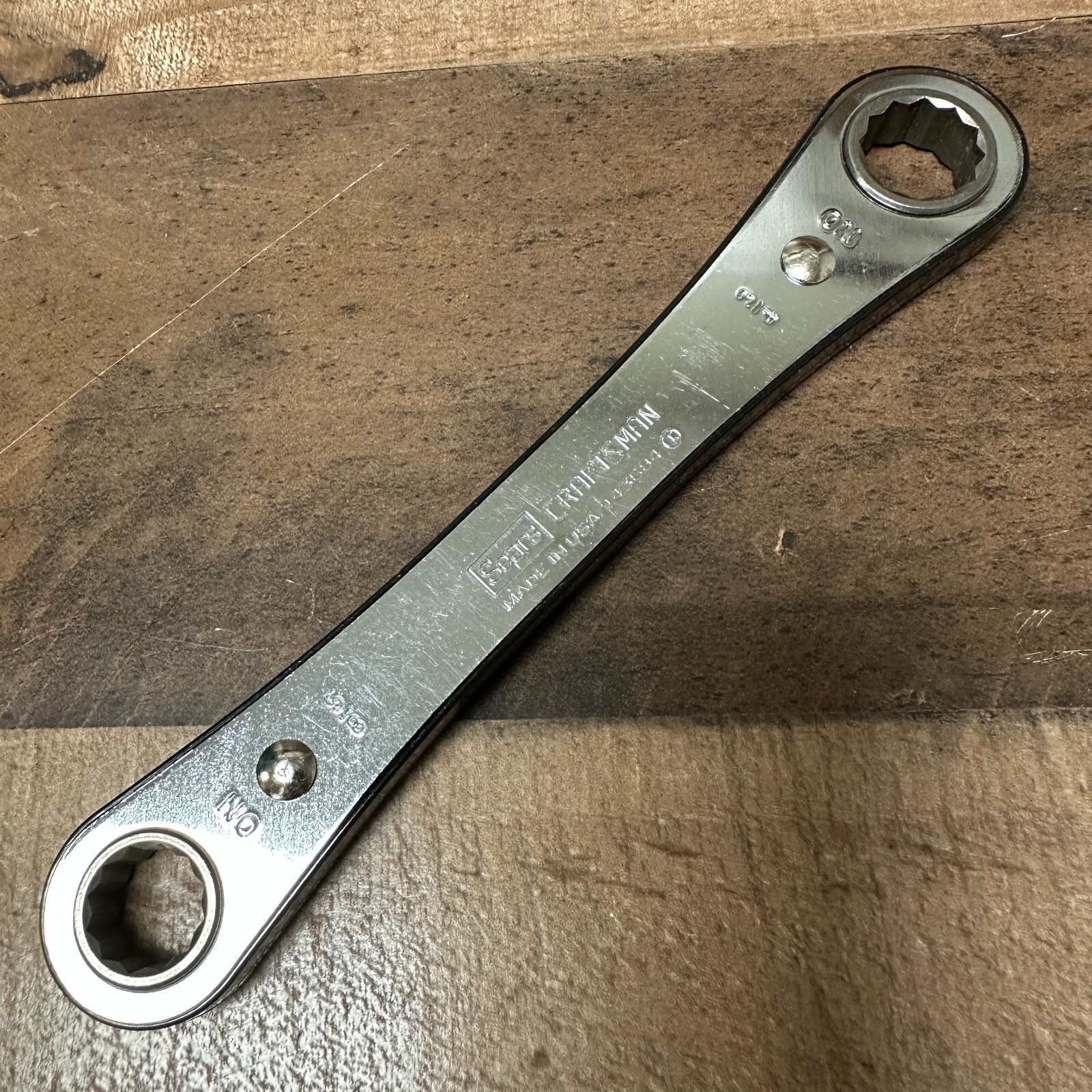 Vintage Sears Craftsman USA 5/8” x 3/4” Ratchet Wrench Double Box End 943684