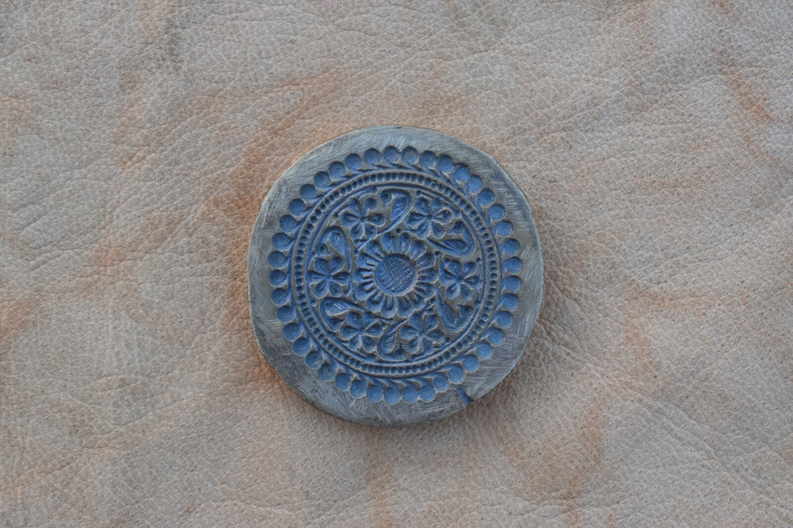 Vintage Rare Old Bronze Flower Pendant Design Jeweler Die Mold Seal Stamp