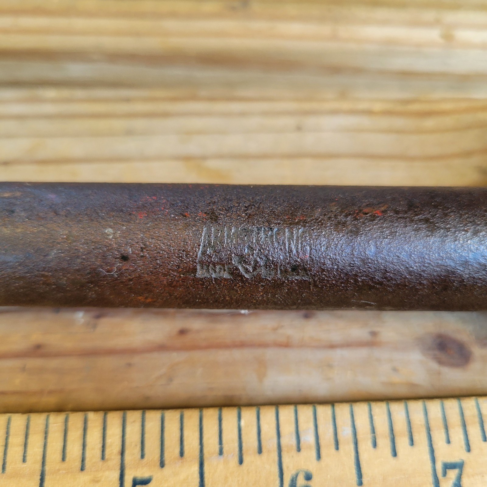 Vintage Armstrong 1″ 6 Point T-Handle Wrench 971A USA Tool Missing Cross Handle