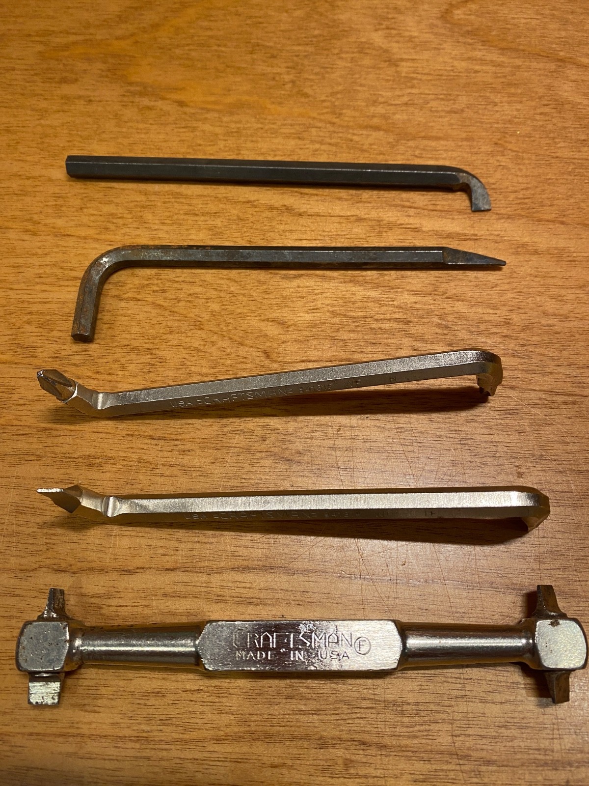 Vintage Offset Screwdriver 5-pc Set, Craftsman 4-Way Circle-F, 41314-H & 41316-H