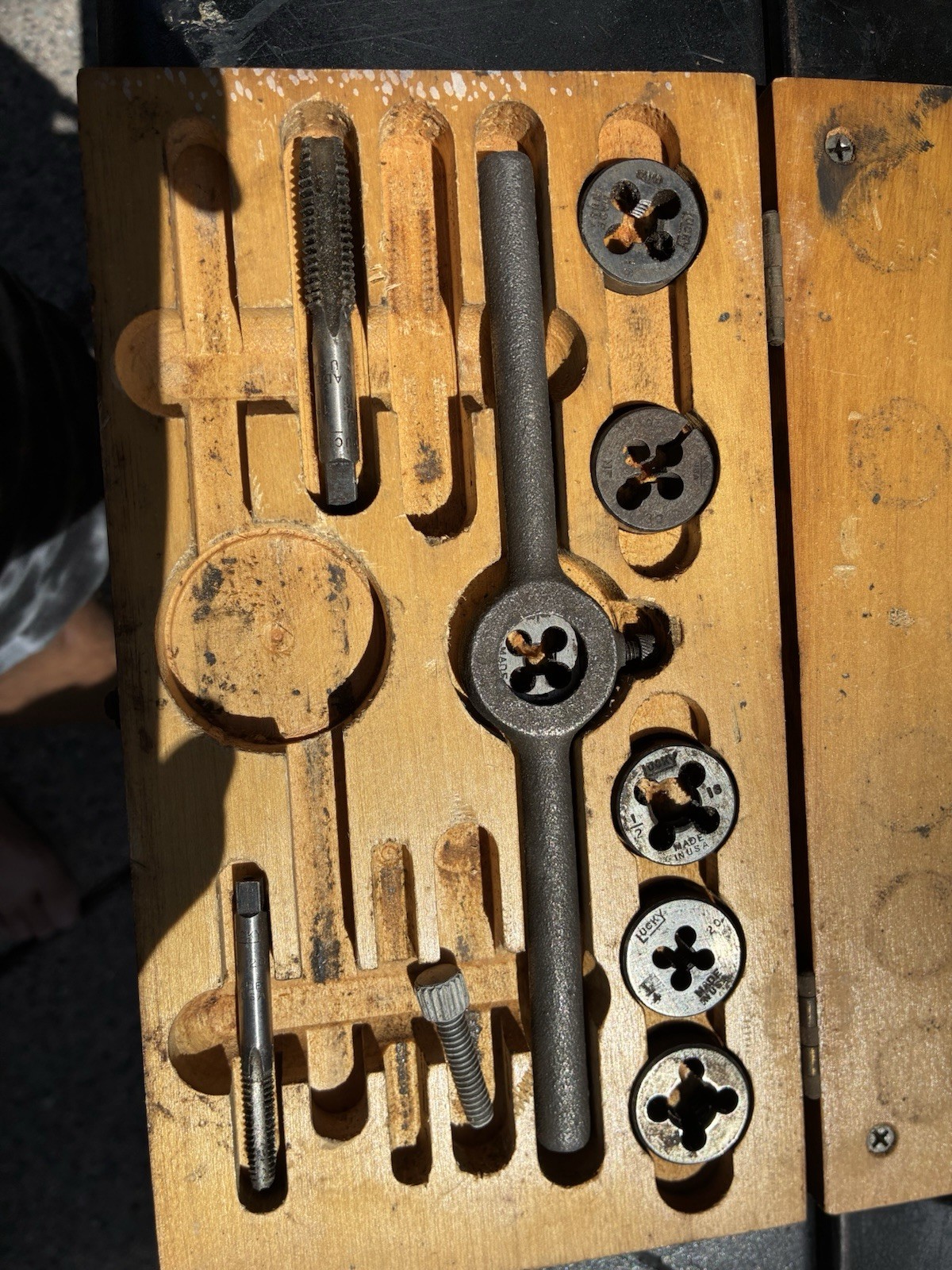 Vintage ACE & Vermont Tap and Die Sets Partial w/ Original Wood Boxes USA