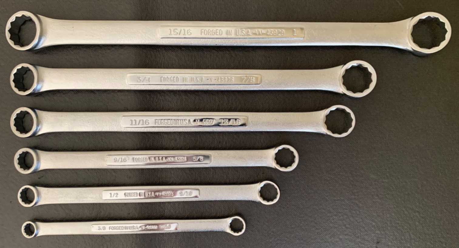Vintage Craftsman 6pc Straight Double Box-End Wrench Set 3/8″ – 1″ Made in USA
