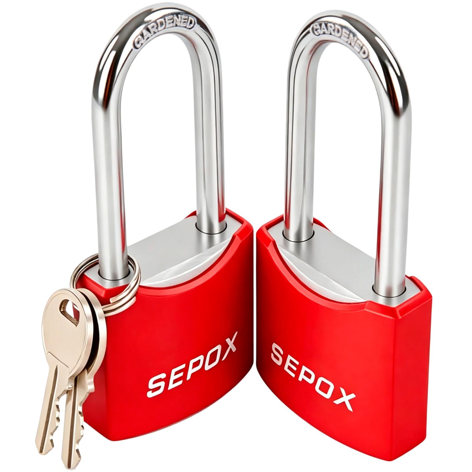 ® 2-Pack Heavy Duty Outdoor Padlocks, Keyed Alike – 1-9/16″ Solid Steel Body,…