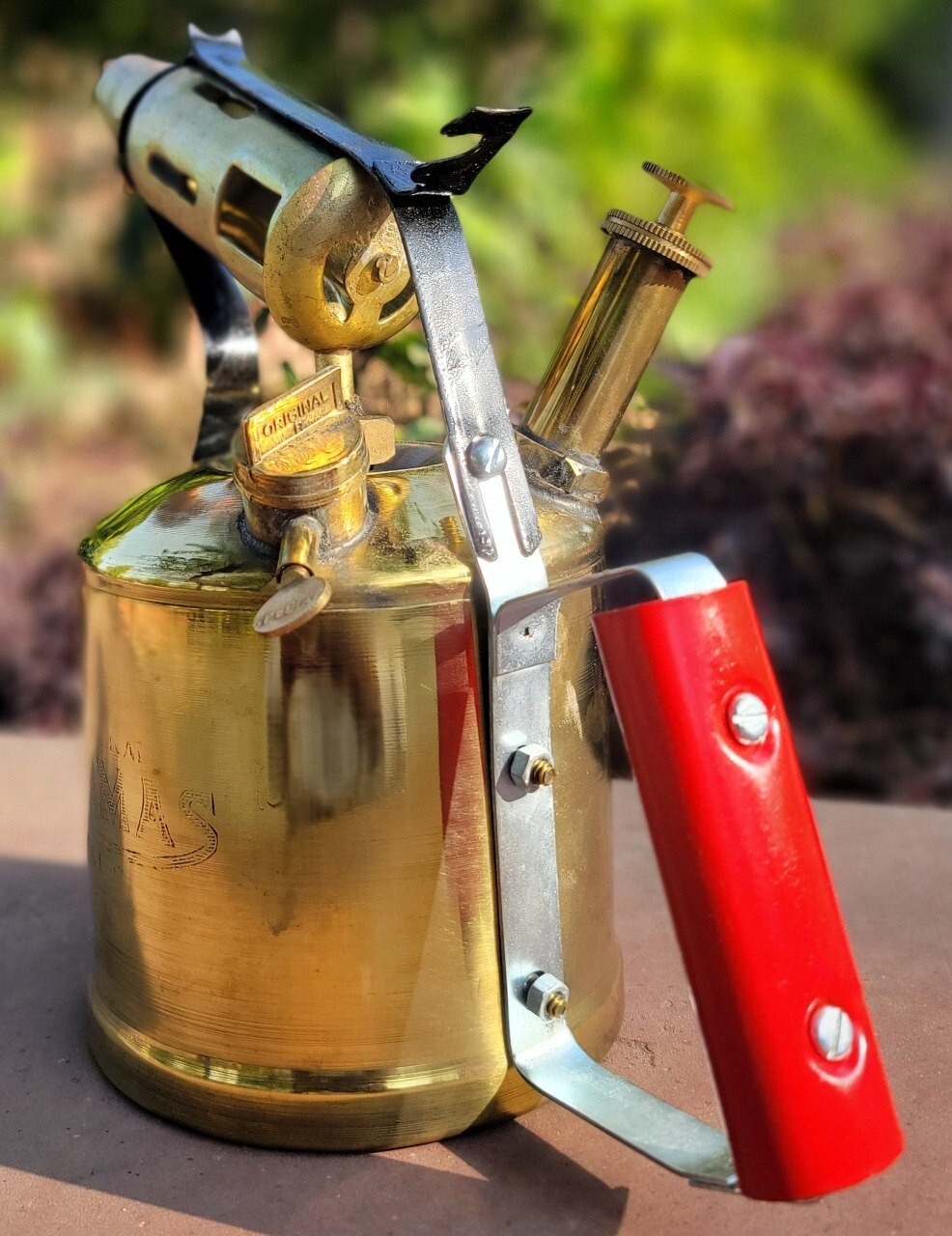 Antique-Style Brass Blow Torch Lamp – Authentic Vintage Reproduction.