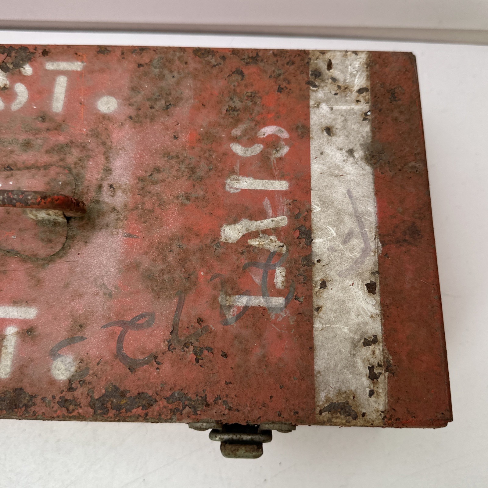 Vintage Ridgid Tool Box Red Metal LAIS As Is