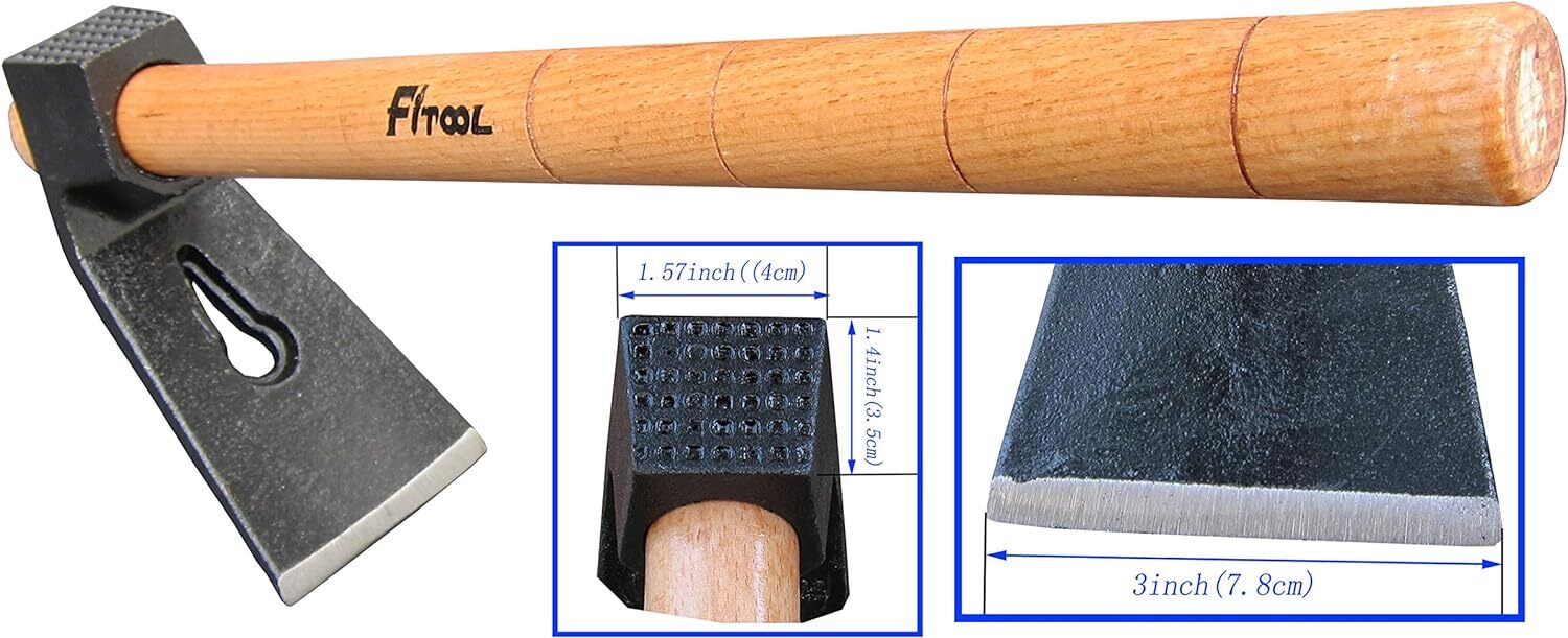 Forged Woodworking Hammer, Woodcarving Straight Adze, Axe With Claw Hammer, Adze