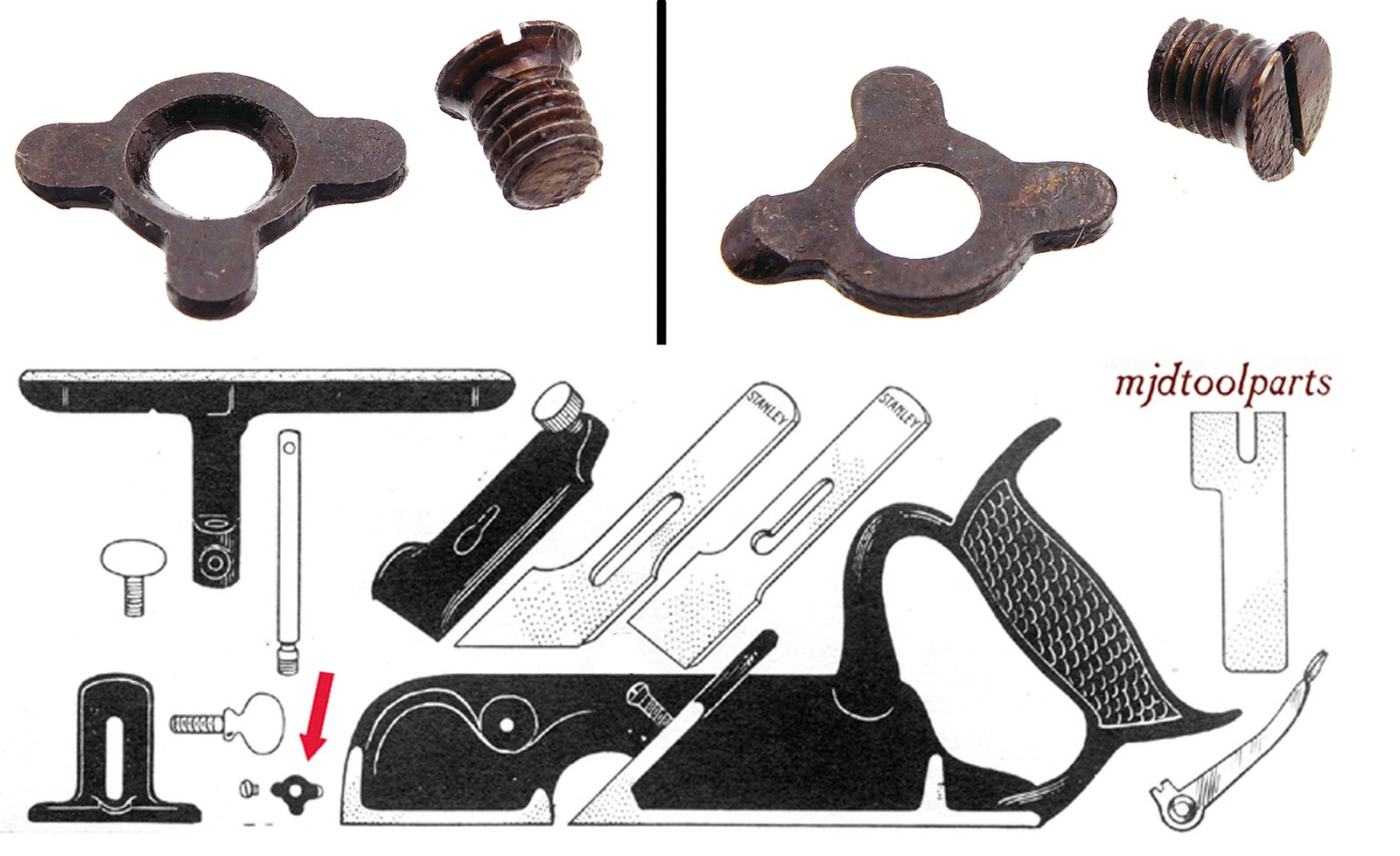 Orig. Triple Cutter Nicker Spur/Screw for Stanley No. 191 Plane – mjdtoolparts
