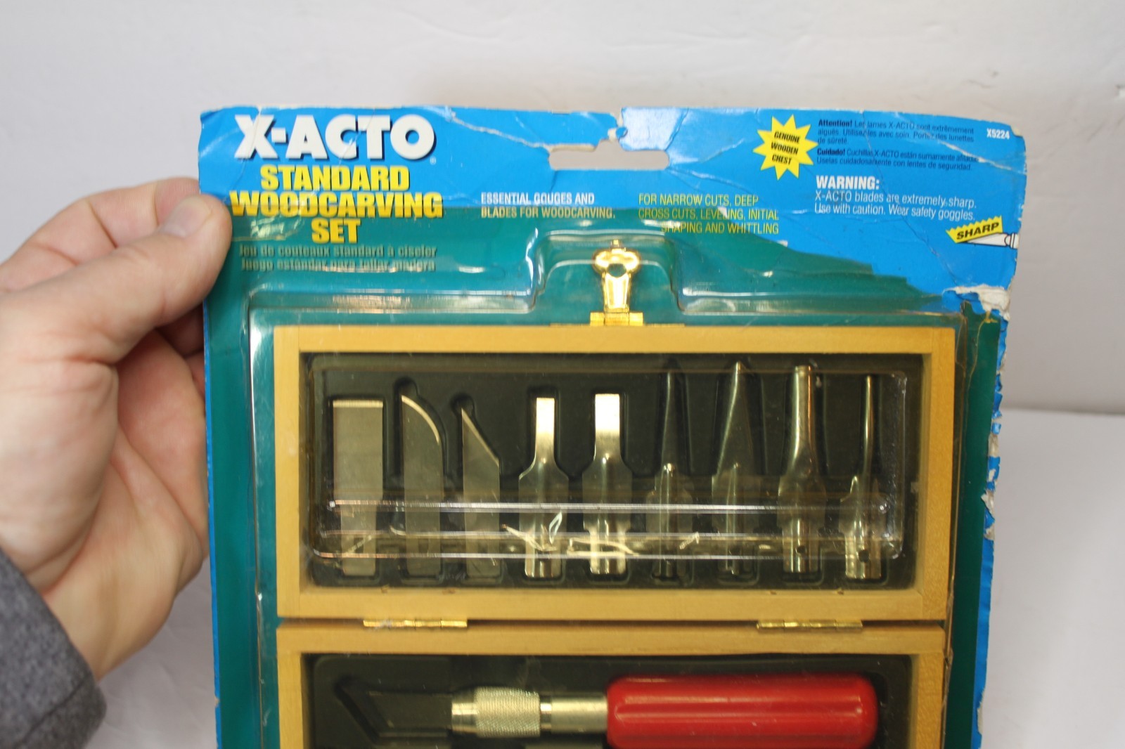 X-Acto Standard Woodcarving Set #X5224 in Wooden Box 13-Piece New Package