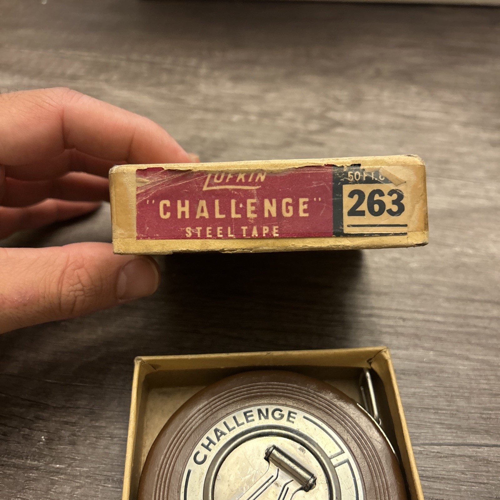 Vintage Lufkin Challenge Steel Tape 263 50 Feet