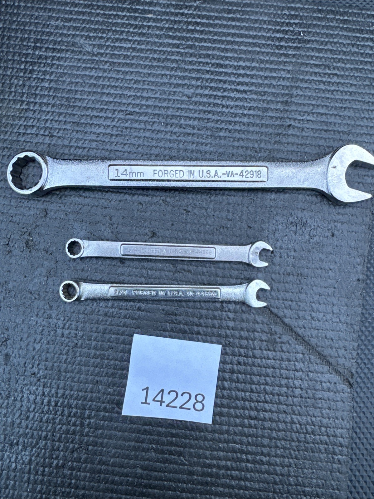 Sears Craftsman USA Kinda Ugly Nos 1/4” Combination Wrenc & 14mm 44699 42918