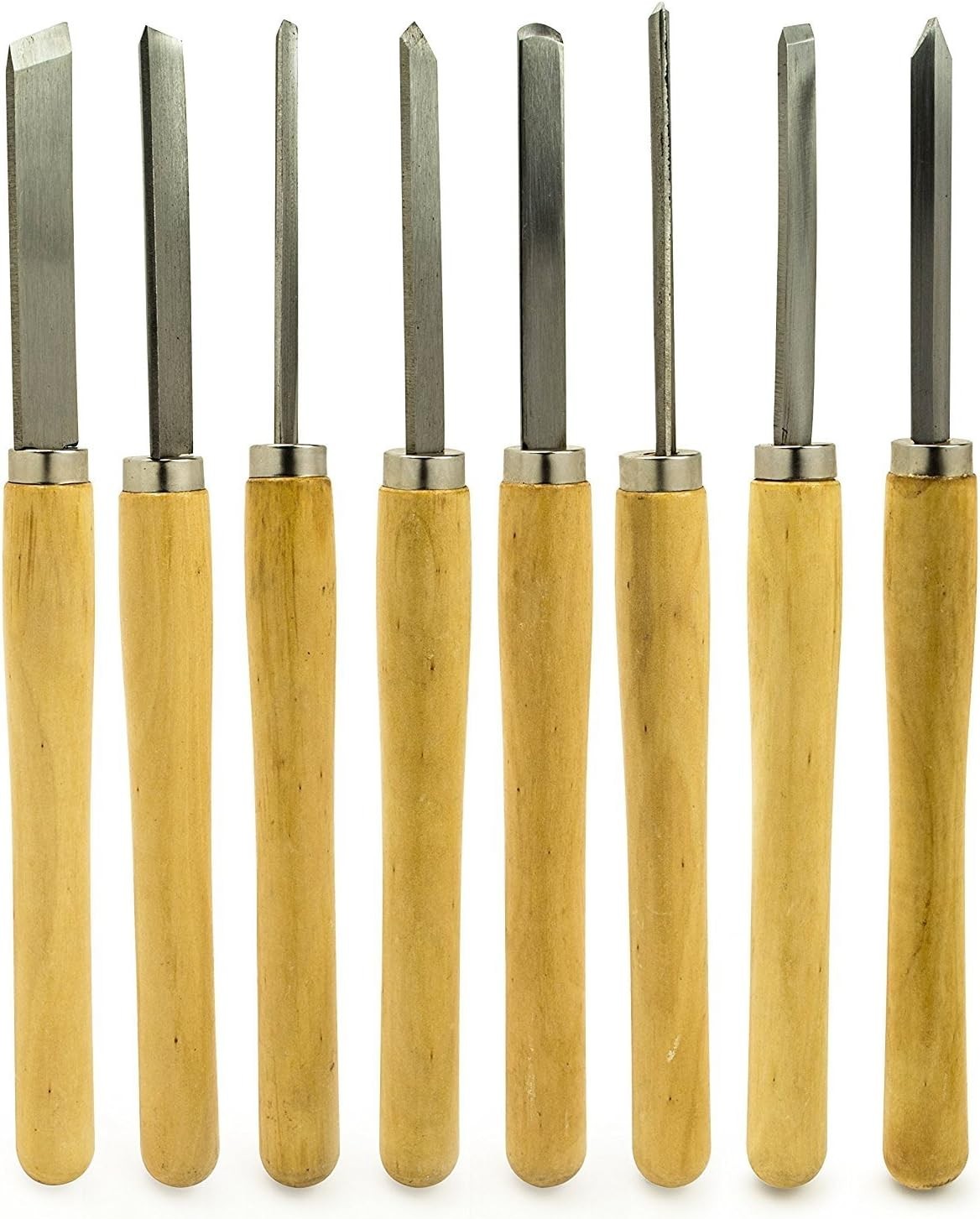 Professional Quality Wood Turning Chisel 8 pcs Set Included Lathes: 2 Skew 1 …