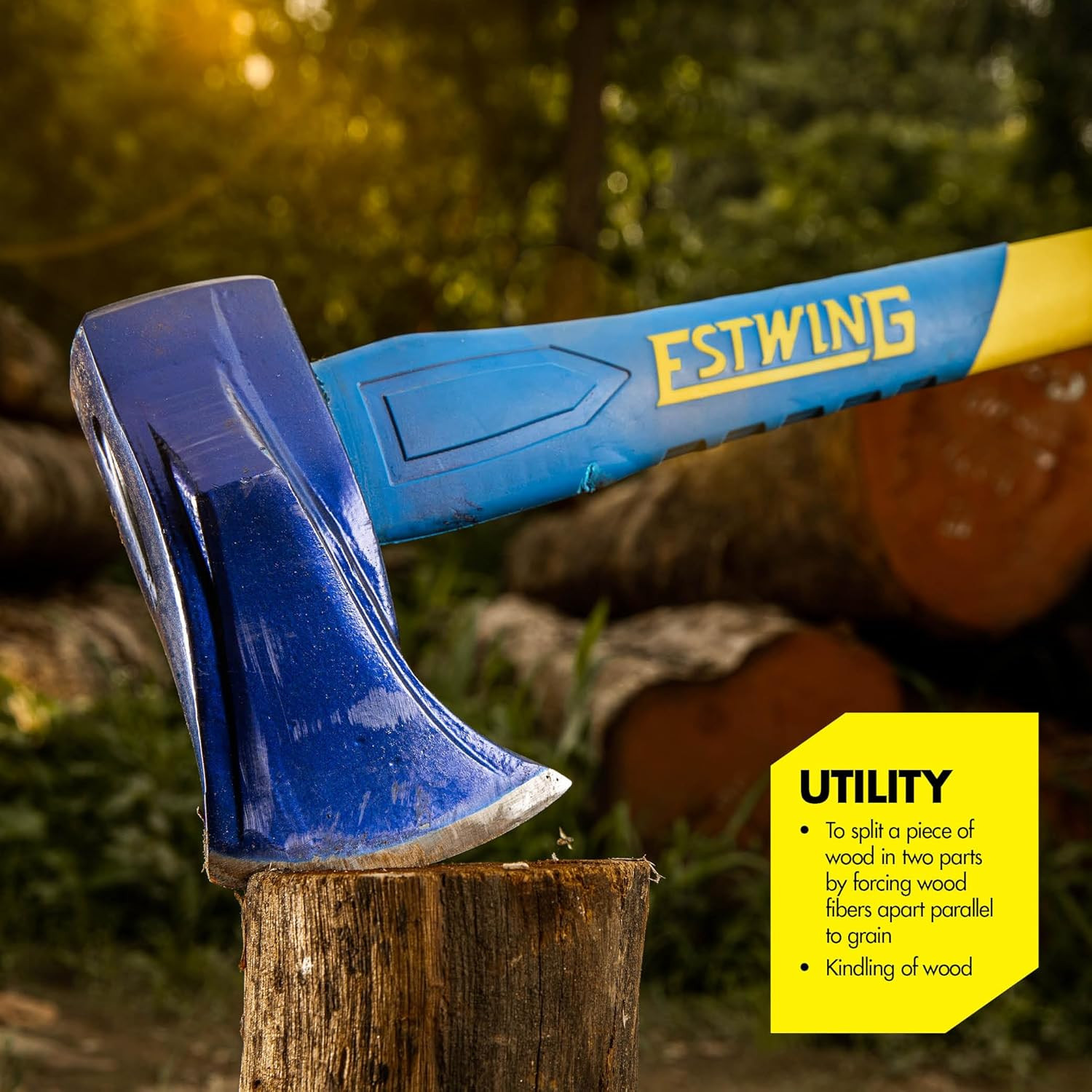 8 Lb Wood Splitting Maul with 36-Inch Fiberglass Handle – Forged Head Hardened t