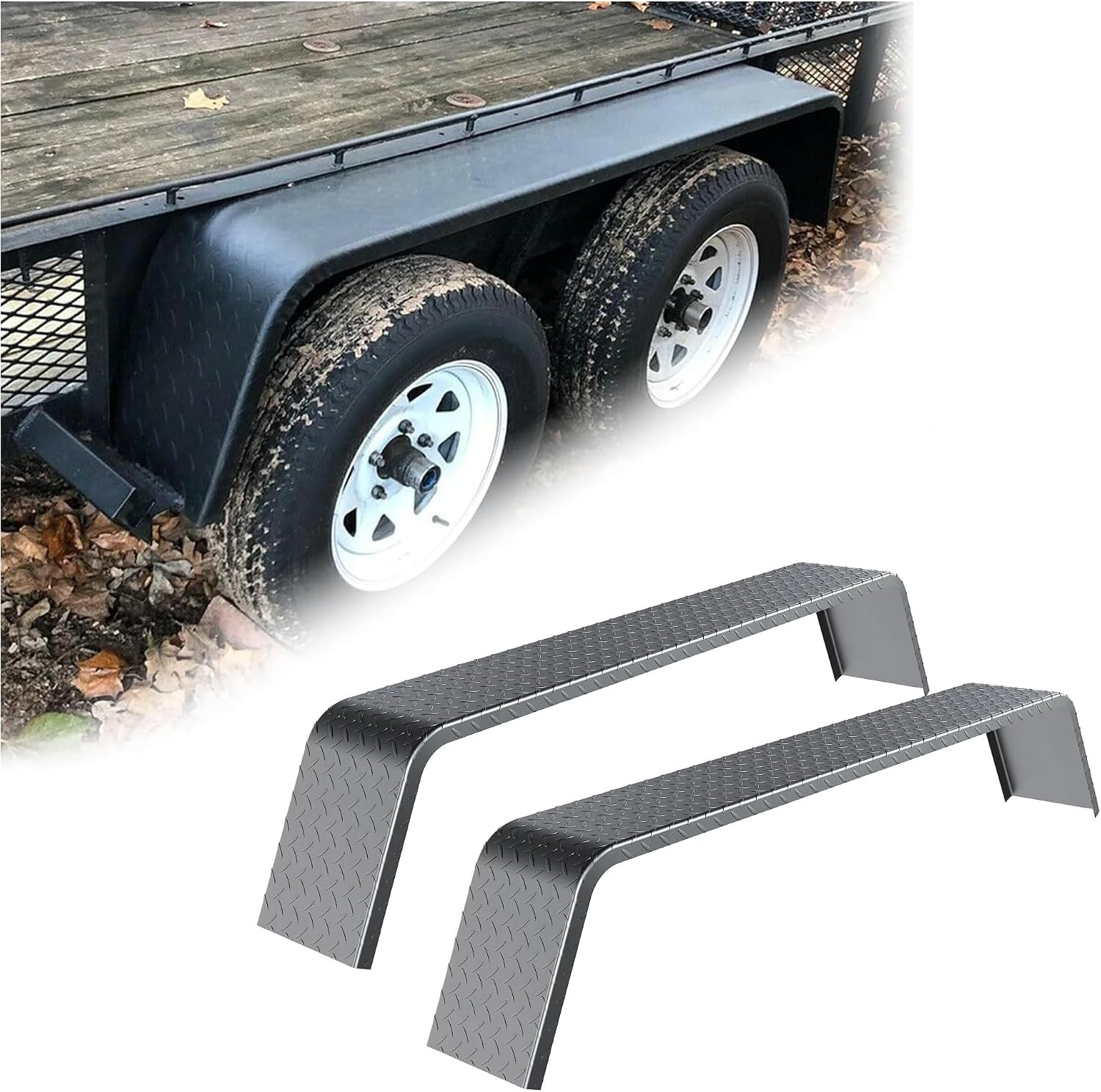 Heavy Duty Steel Diamond Tread Plate Fenders 10-1/4 X 72-7/8 X 13 Inch Compatibl