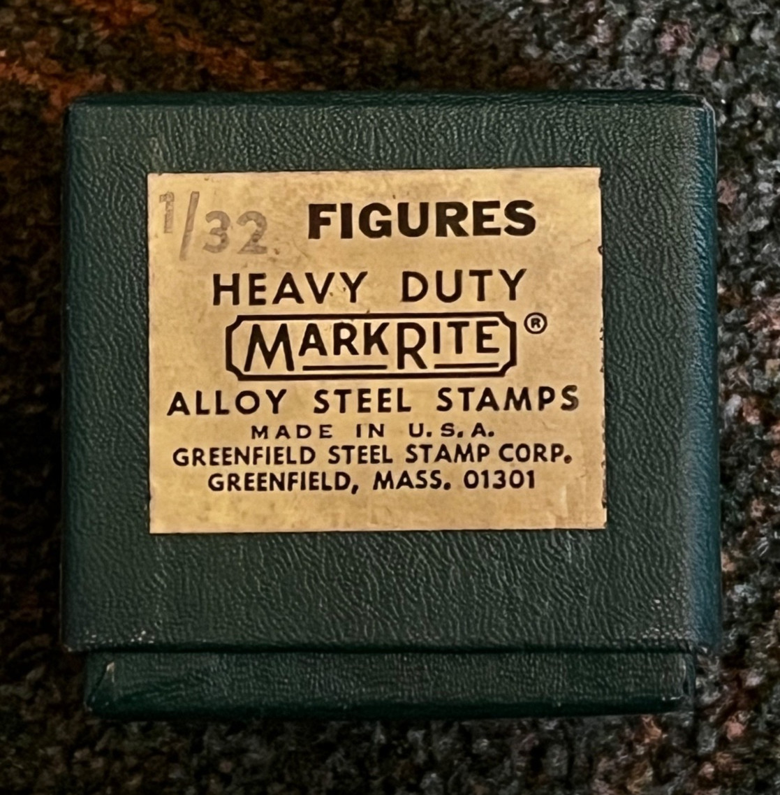 GENUINE MARK RITE 1/32 FIGURES-HEAVY DUTY ALLOY STEEL STAMPS-GREENFIELD, MASS.
