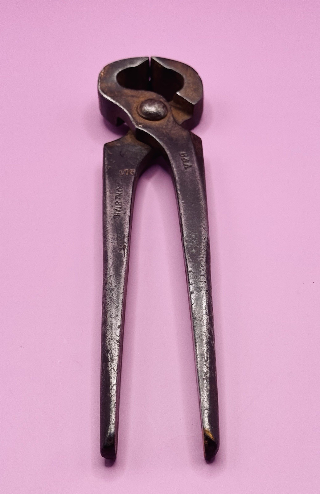 Vintage Ganz Stahl German Steel Blacksmith Nail Nipper Clipper Pincer Tool 7.5″