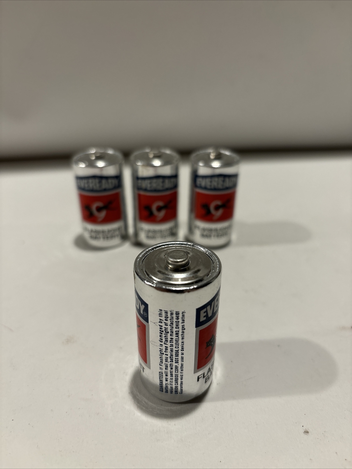 Vintage Silver Eveready Nine 9 Lives 935 C Cell Flashlight Battery 4 Pack