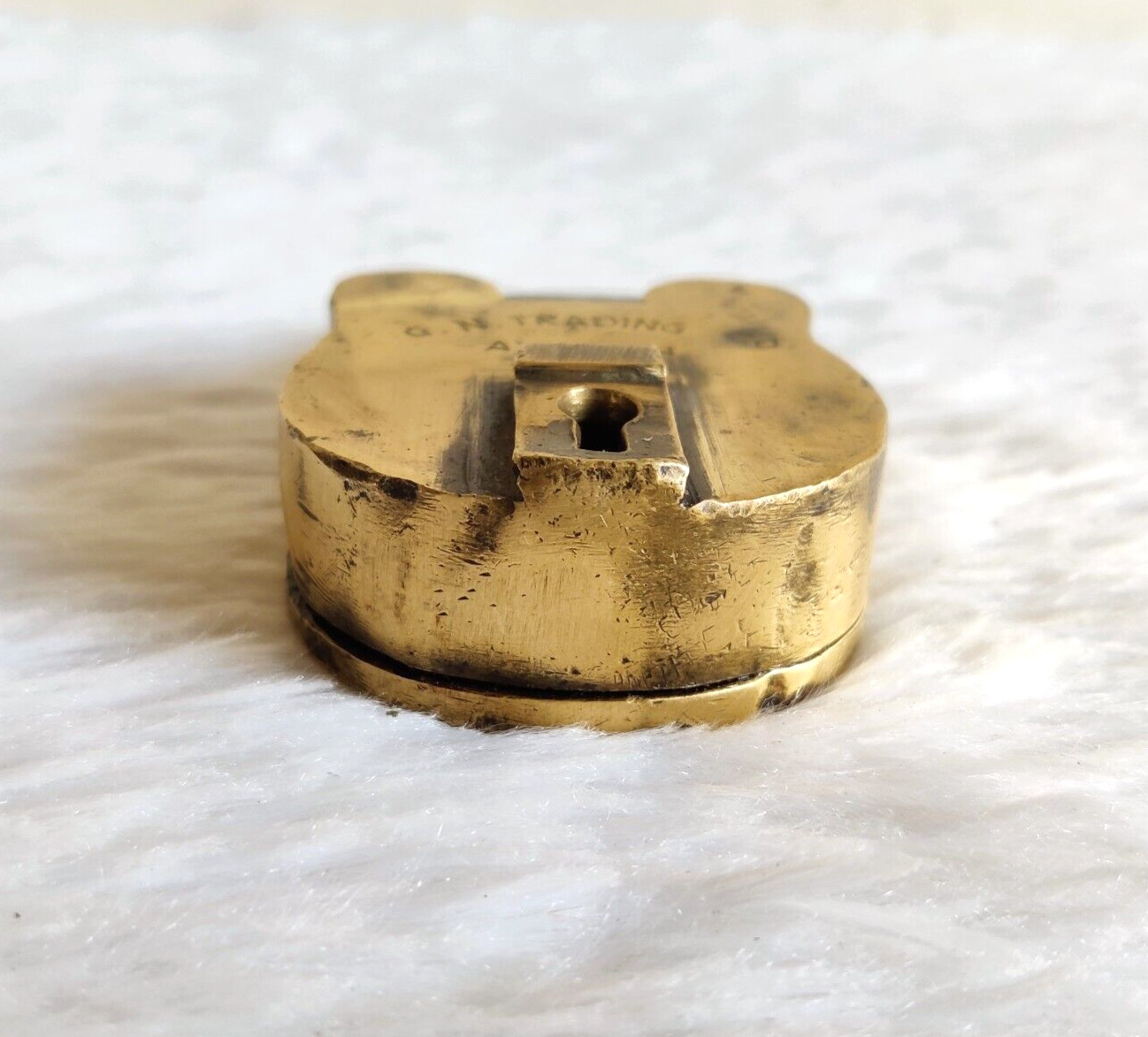Vintage GN Trading Aligarh Brass Padlock Working Nice Old Collectible PD268