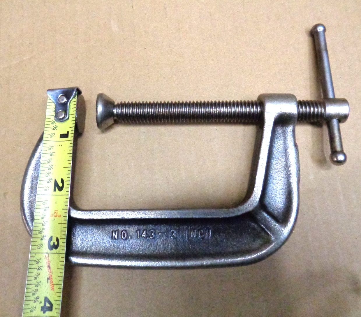 Vtg Lot/3 BRINK & COTTON USA Heavy Duty C-Clamps (2) No. 146-6″ & (1) No. 143-3″