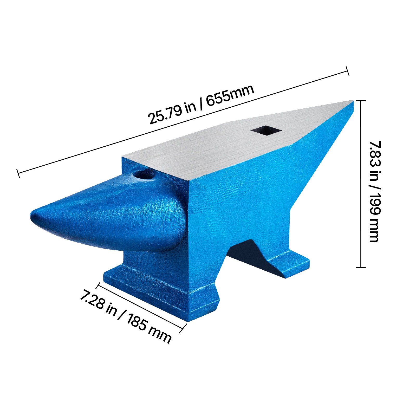 VEVOR 132 lb Blacksmith Anvil Forged Steel 60kg Heat Treated Long Round Horn
