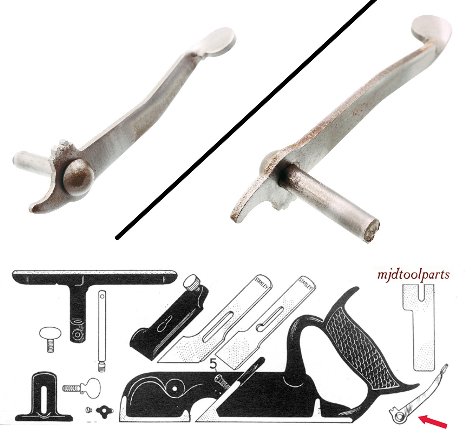 Orig. Adjusting Lever & Pin for Montgomery Ward 78 Rabbet Planes- mjdtoolparts