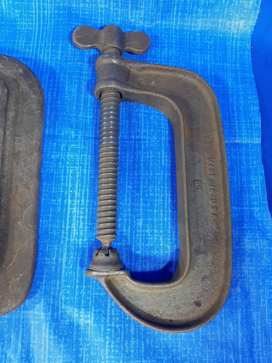 Lot Of 6 Large Vintage C- Clamps Williams Fuller Servess Sizes 3″-6″ C CLAMPS