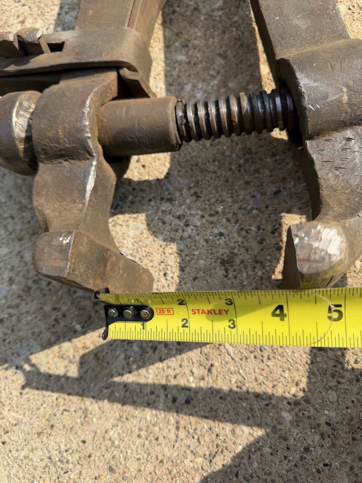 Antique Hand Forged Blacksmith Post Leg Vise 5” Jaw 40” Tall 50 Lb Complete