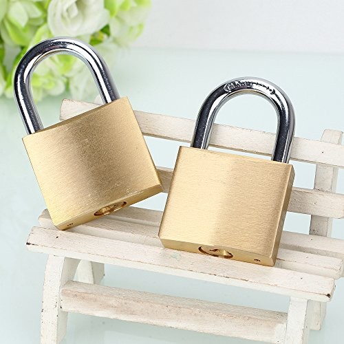 ABRAFOX Solid Brass Padlock, Keyed Alike, 40mm, 3 Pack, Hardened Steel Shackle