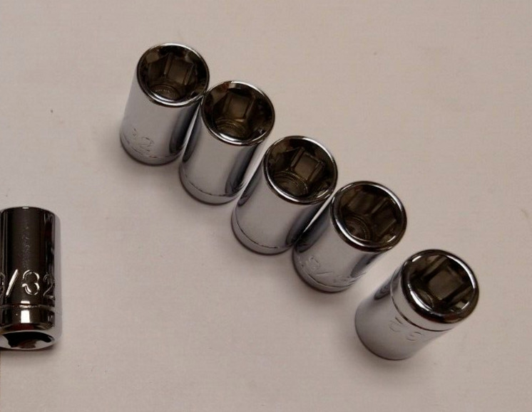 Socket Lot of 6 1/4″ Drive 15/32″ 6 Point Shallow