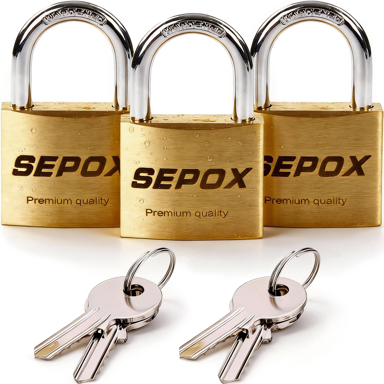 ® 3Pcs Pack Heavy-Duty Solid Brass Padlocks with Same Keys 4Pcs, Weather Proo…