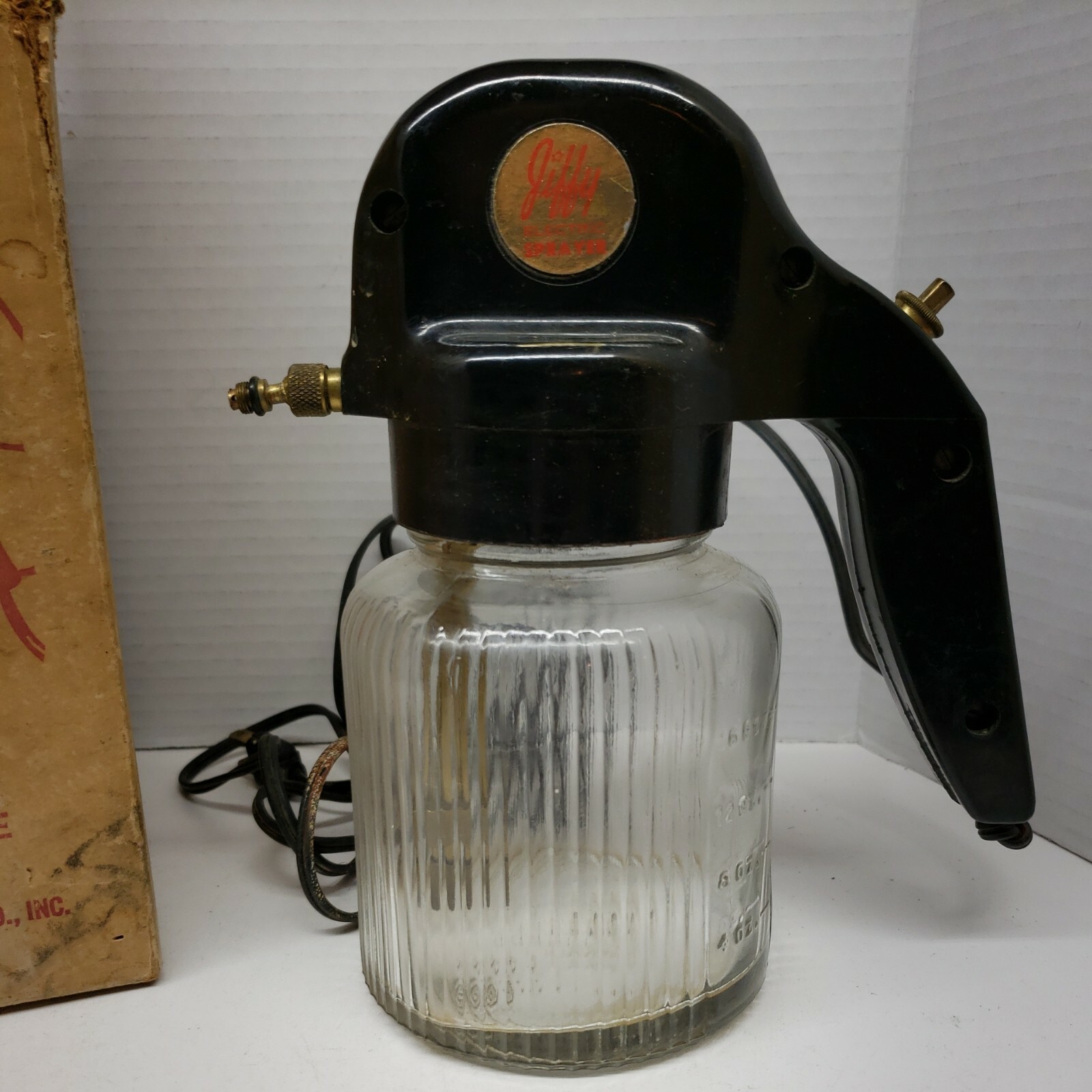 VINTAGE JIFFY ELECTRIC ALL PURPOSE SPRAYER Original Box. Off-angle Swivel Nozzle