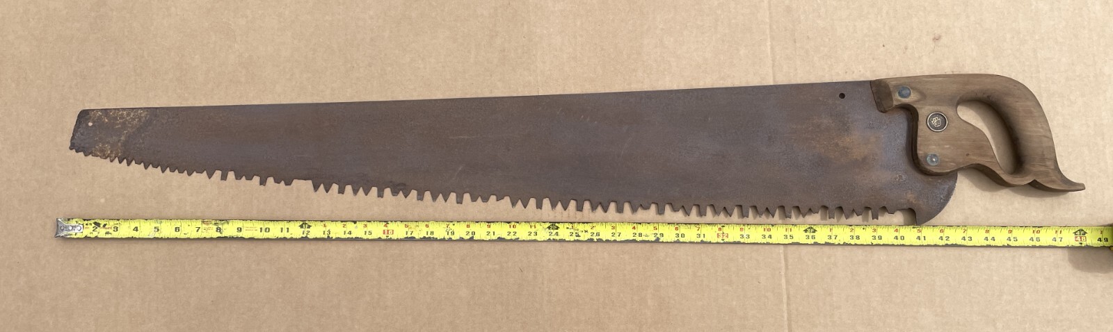 RARE ANTIQUE 1896-1917 Disston & Sons 36, ” 1-Man Breasted CROSSCUT Logging SAW
