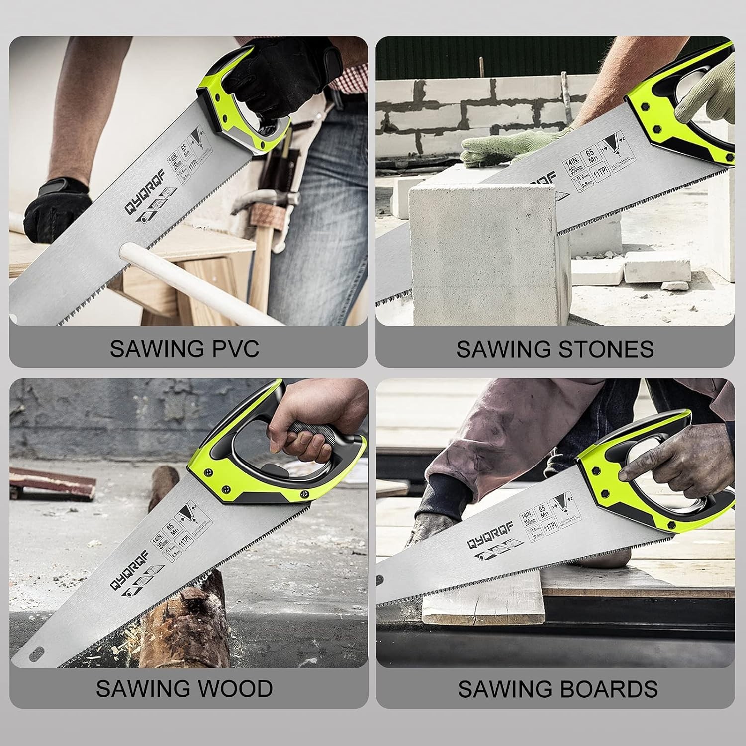 14in Pro Hand Saw – 11 TPI Ergonomic Soft-Grip for Effortless Cutting