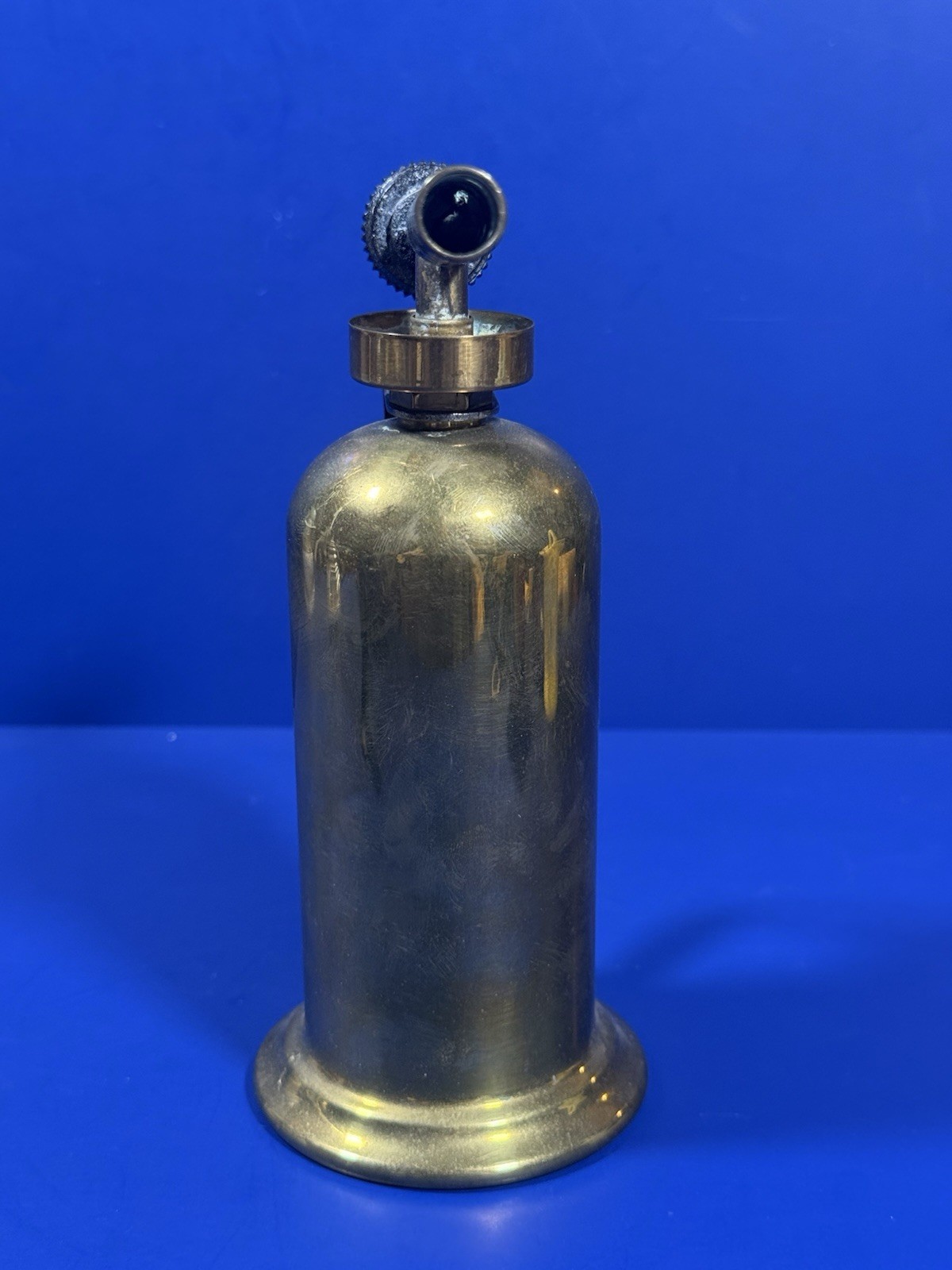 Vintage 1940s 1/2‑Pint Brass Alcohol Burner – Pressed Steel Handle – As-Is